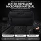 Black PGM water-repellent golf pouch with matte microfiber texture and zip pocket