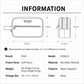 Black PGM golf pouch size chart with front and side measurements