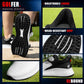Breathable non-slip golf shoe, black tread sole and white upper side view