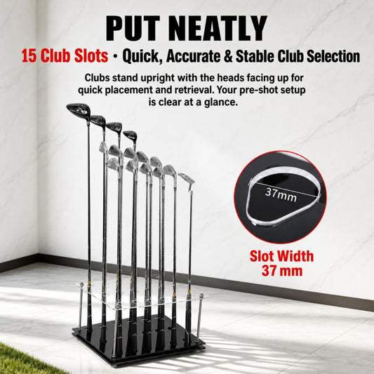 PGM ZJ021 Acrylic 15-Slot Golf Club Rack