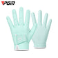 Mint blue kids golf gloves with perforated knuckles and cushioned palm