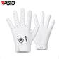 Kids white golf gloves with perforated palm and non-slip grip texture