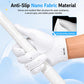 White kids golf glove showing textured grip and flexible fabric palm