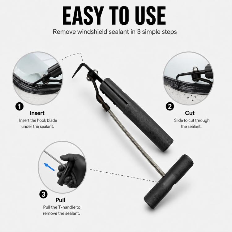 Plastic Version Car Windshield Rubber Cutting Knife, Auto Glass Removal Tool