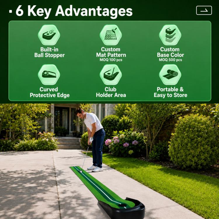 PGM TL042 Portable Indoor Golf Putting Practice Mat, Only Trainer, Trainer Set