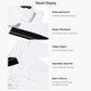 White golf skort detail: elastic waistband, hidden zipper, snap tab, built-in shorts