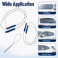 Car stereo removal wire puller set with multiple wire loops and blue handles with orange tips