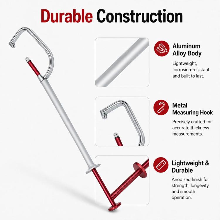 No-Removal Brake Disc Thickness Gauge, Car Brake Rotor Thickness Measuring Tool