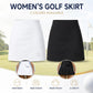 Women’s pleated sports skirt, white and black options, high waist A-line fit