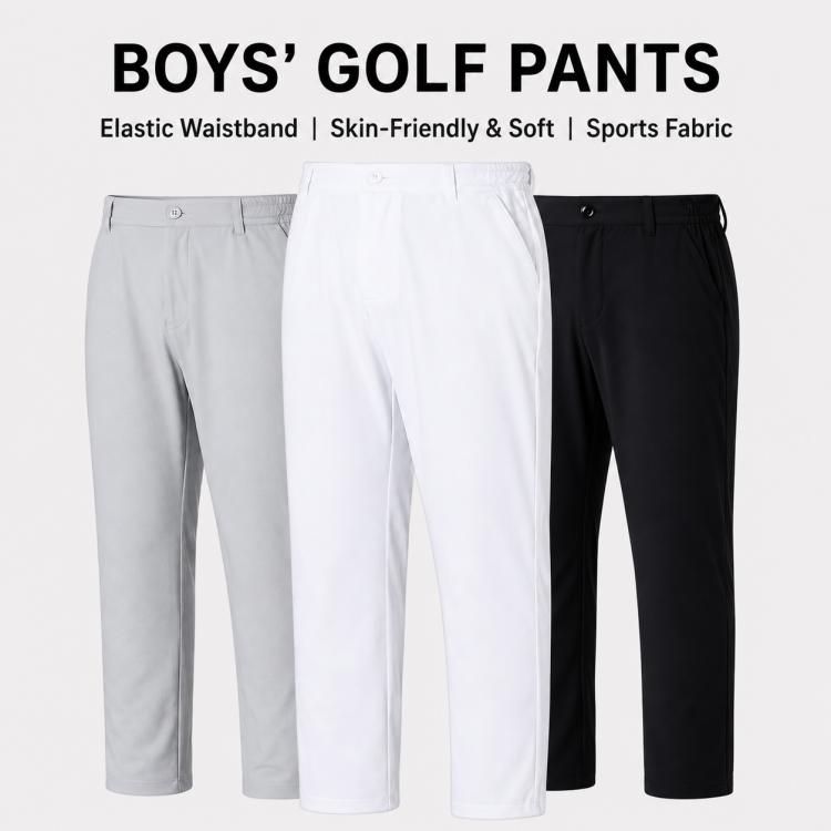PGM KUZ219 Boy Stretch Breathable Golf Pants, S, M, L, XL