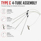 Pneumatic Carbon Deposit Cleaning Tool, 4-Tube Car Engine Carbon Cleaning Kit, Type C