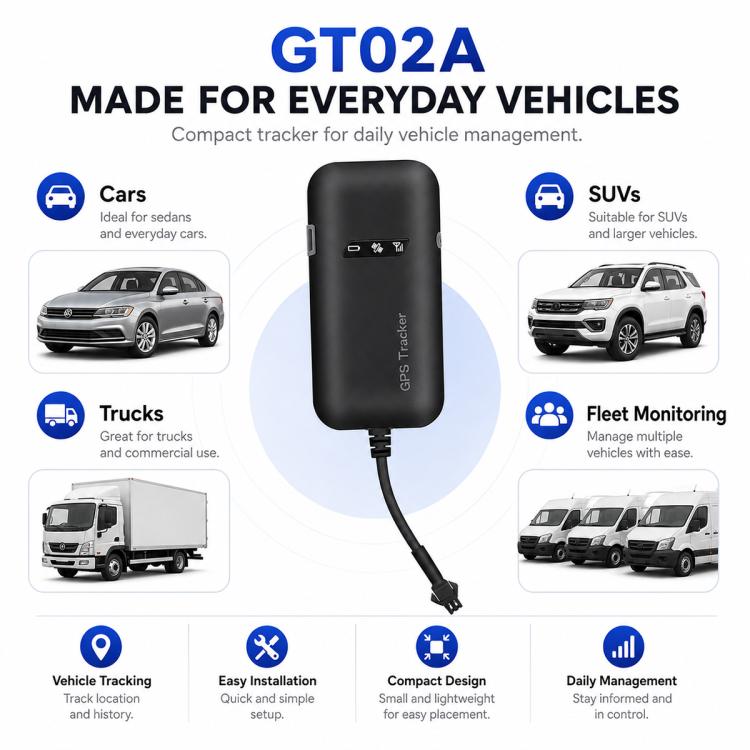 GT02A 2G Version Vehicle GPS Tracker, Smart Car Tracking Device