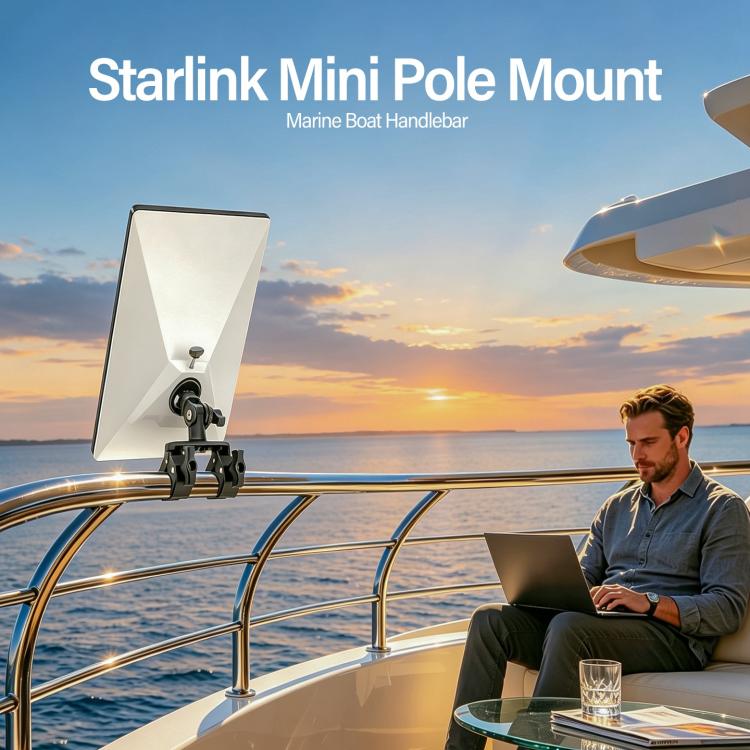 Pole Clamp Mount for Starlink Mini, Dual-clamp + Pipe Adapter, Single-clamp + Pipe Adapter, Arm-clamp + Pipe Adapter, Pipe Adapter