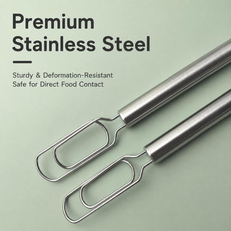 Premium stainless steel dough stirring stick with sturdy U-loop for food contact