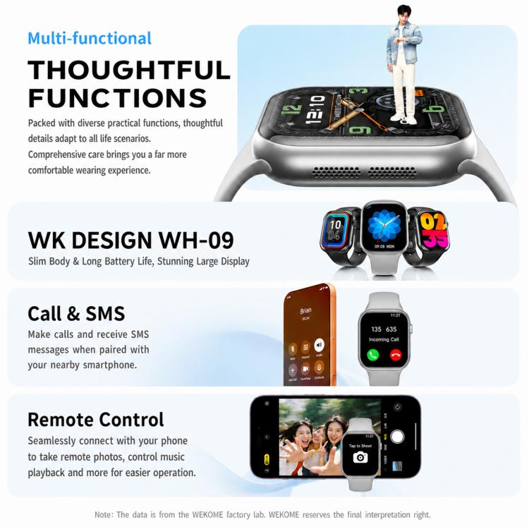 WK WH-09 Wind Chaser Smart Watch, 2.01 inch, BT Call, Pedometer, Sedentary Reminder
