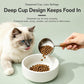 Stainless steel pet food measuring spoon with wooden handle and deep scoop cup
