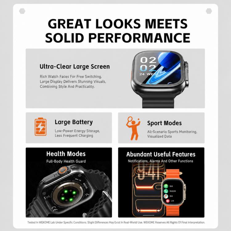 WK WH-10 Pathfinder Smart Watch, 2.01 inch, BT Call, Pedometer, Sedentary Reminder