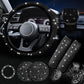 7 in 1 Set Car Diamond Studded Steering Wheel Cover, Diameter: 38cm
