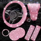 7 in 1 Set Car Diamond Studded Steering Wheel Cover, Diameter: 38cm