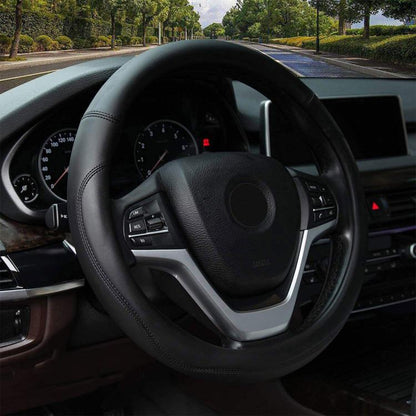 Car Microfiber Leather Steering Wheel Cover, Diameter: 38cm, with Inner Ring, without Inner Ring