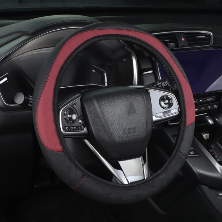 Car Microfiber Leather Steering Wheel Cover, Diameter: 38cm, with Inner Ring, without Inner Ring