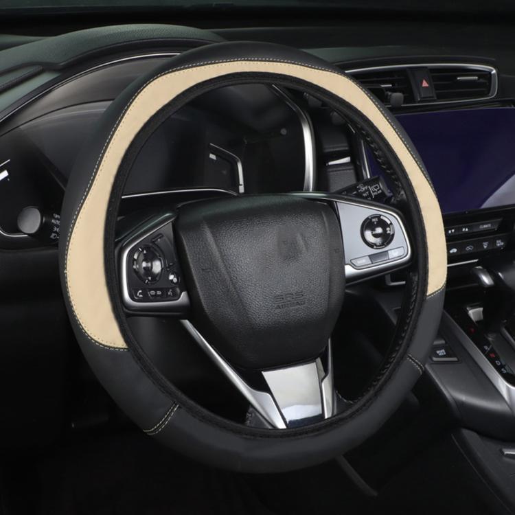 Car Microfiber Leather Steering Wheel Cover, Diameter: 38cm, with Inner Ring, without Inner Ring