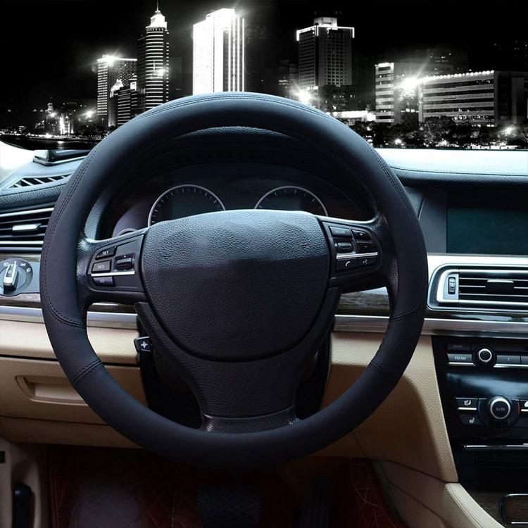Car Microfiber Leather Steering Wheel Cover, Diameter: 38cm, with Inner Ring, without Inner Ring