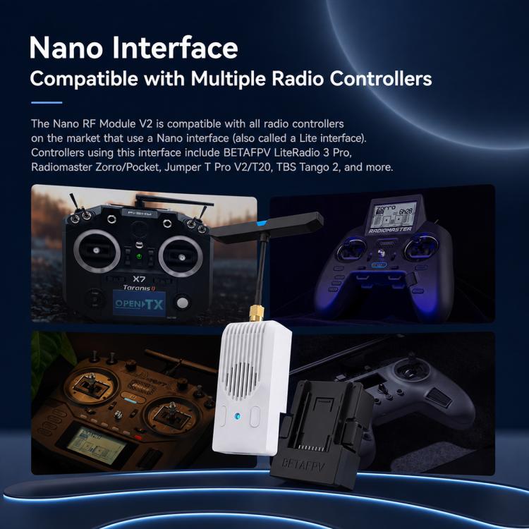 White nano RF module with antenna and connector cables attached