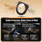 Black front camera lens protective cover with tempered glass, dust and splash guard