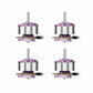 Brushless motor set with purple and silver housing, dual mounting shaft and prop arm