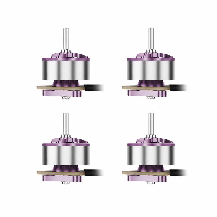 Brushless motor set with purple and silver housing, dual mounting shaft and prop arm