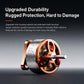 Orange and silver brushless motor with black protective outer ring and shaft