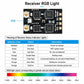 Receiver RGB light indicator diagram with PCB and status light color meanings