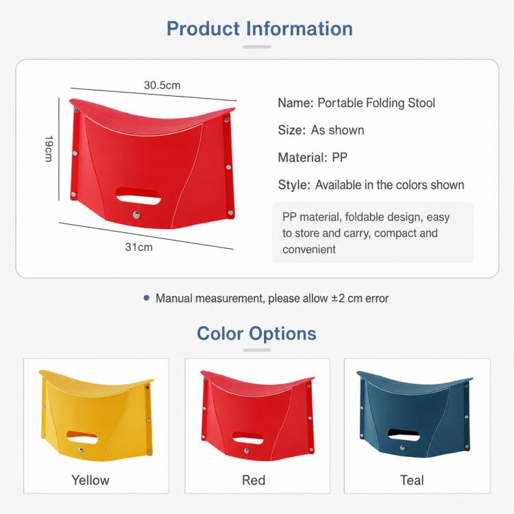 Portable Foldable PP Card Stool with Storage Basket