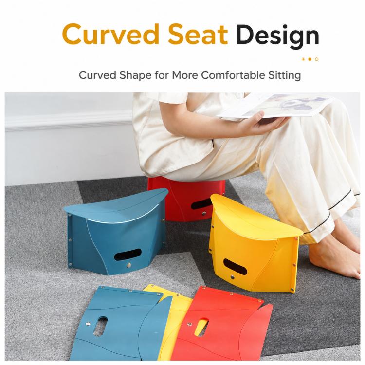 Portable Foldable PP Card Stool with Storage Basket