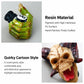 Green resin ram skull gear shift knob with horned face and black base