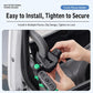 Grey truck phone holder with green locking knob, tightened by hand at the mount