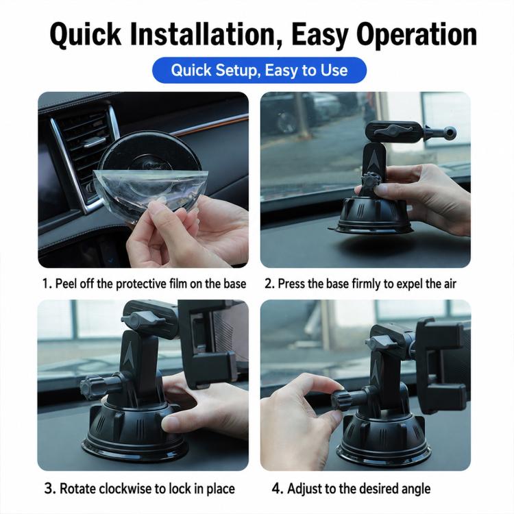 Car Dashboard / Windshield Tablets and Smartphones Suction Holder, Extension Rod, Short Rod