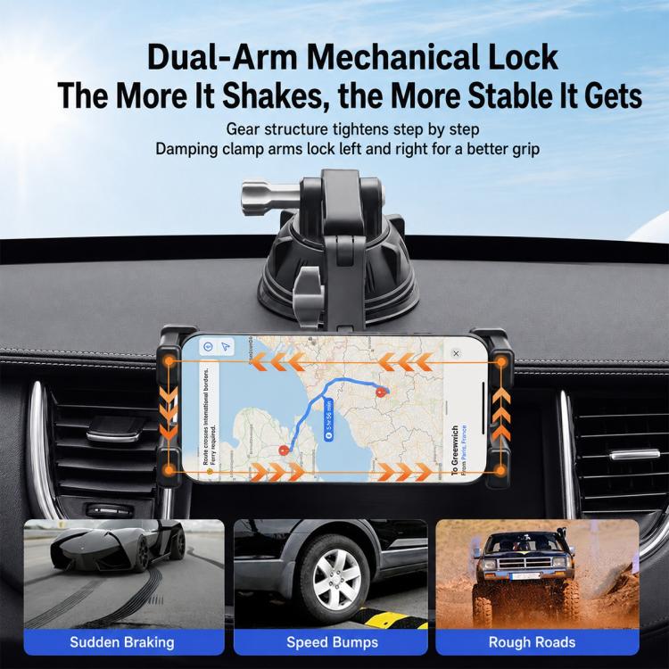 Car Dashboard / Windshield Tablets and Smartphones Suction Holder, Extension Rod, Short Rod