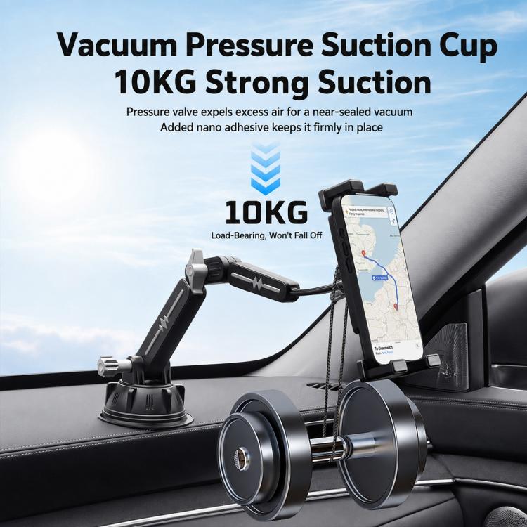 Car Dashboard / Windshield Tablets and Smartphones Suction Holder, Extension Rod, Short Rod