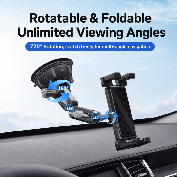 Car Dashboard / Windshield Tablets and Smartphones Suction Holder, Extension Rod, Short Rod