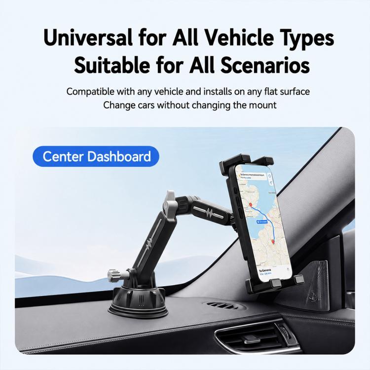 Car Dashboard / Windshield Tablets and Smartphones Suction Holder, Extension Rod, Short Rod