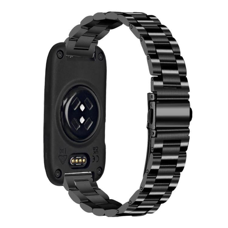 Slim Three Beads Flat Stainless Steel Watch Band, 14mm