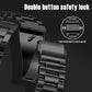 Slim Three Beads Flat Stainless Steel Watch Band, 14mm