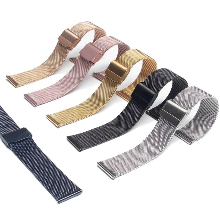 Milanese Buckle Fine Mesh Stainless Steel Watch Band, 14mm