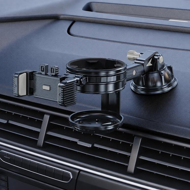 Car Dashboard / Windshield Suction Cup Phone and Water Cup Holder, Extension Rod, Short Rod