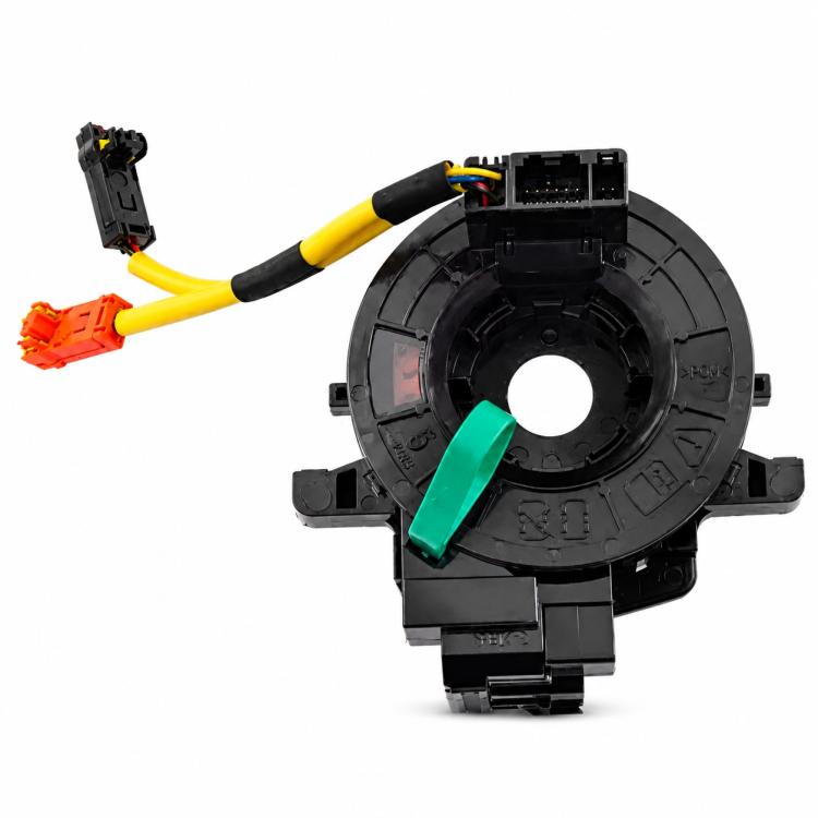 Steering wheel clock spring spiral cable assembly, black housing with wire connectors