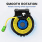 Airbag clock spring spiral cable with yellow label, blue center ring, and signal wires