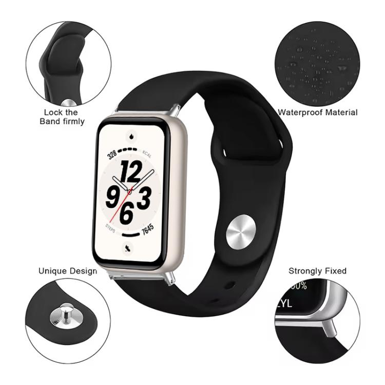 Reverse Buckle Solid Color Silicone Watch Band, For Honor Band 11 / Band 11 Pro