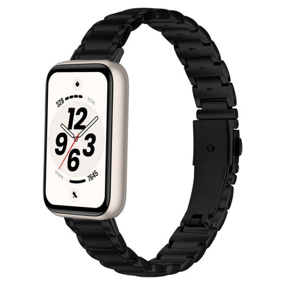 Faux Three-Link Flat Stainless Steel Watch Band, For Honor Band 11 / Band 11 Pro